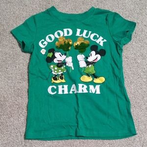 Disney Green Kids T-Shirt with Mickey and Minnie